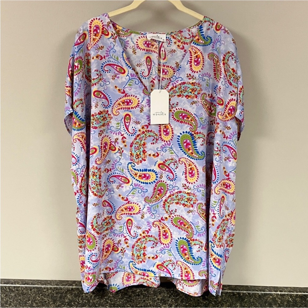 nwt Emily wonder paisley print shirt 1x